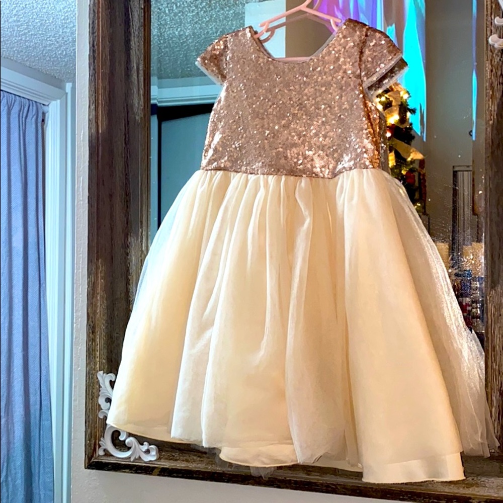 Blush/cream Formal dress. Tulle and sequence.